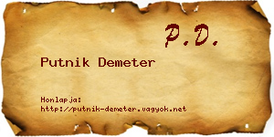 Putnik Demeter névjegykártya
